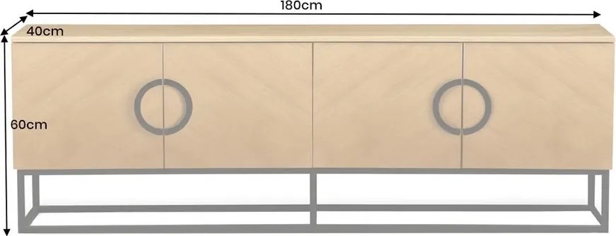 Comoda TV GRANDEZZA 180cm stejar natural