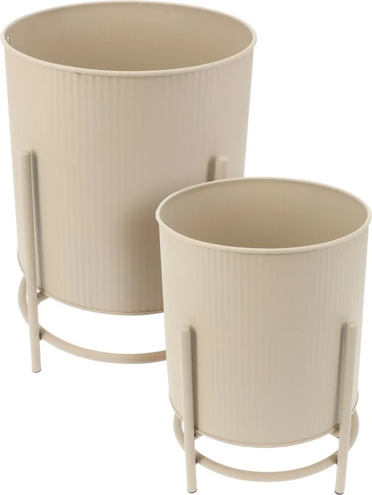 Set de suporturi metalice pentru flori Celano bej, 2 buc.
