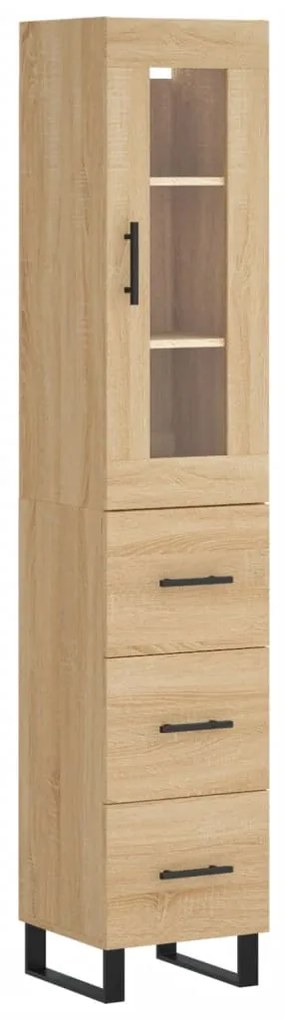 3199260 vidaXL Dulap înalt, stejar sonoma, 34,5x34x180 cm, lemn prelucrat