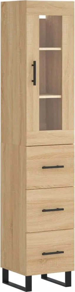vidaXL Dulap înalt, stejar sonoma, 34,5x34x180 cm, lemn prelucrat