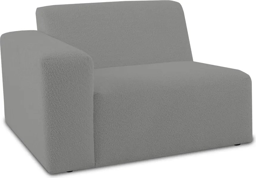 Modul pentru canapea gri cu tapițerie din stofă bouclé (cu colț pe partea stângă ) Roxy – Scandic