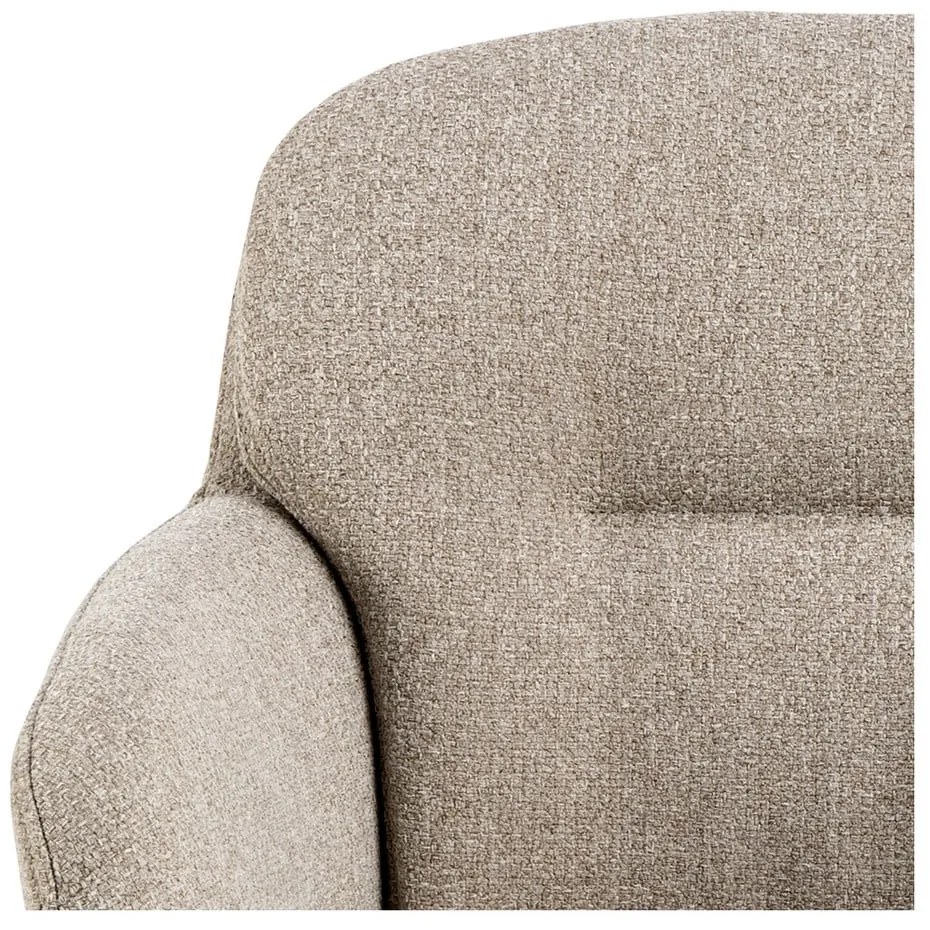 Scaun de sufragerie bej cu cotiere tapițat Dora – Actona