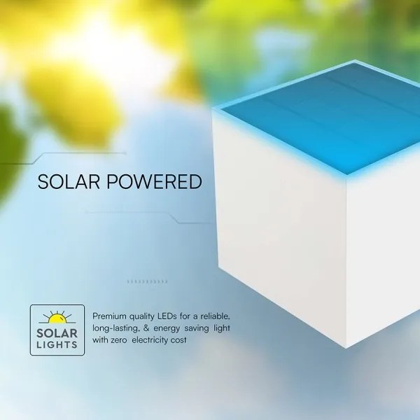 Lampă LED solară de perete cu senzor, 9W/5V, IP65, 2600 mAh, albă