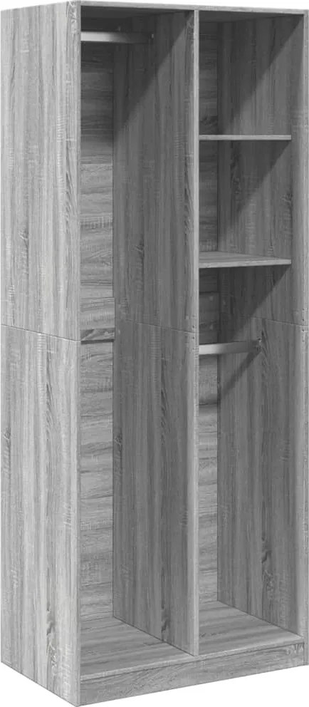 vidaXL Șifonier, gri sonoma, 80x50x200 cm, lemn prelucrat