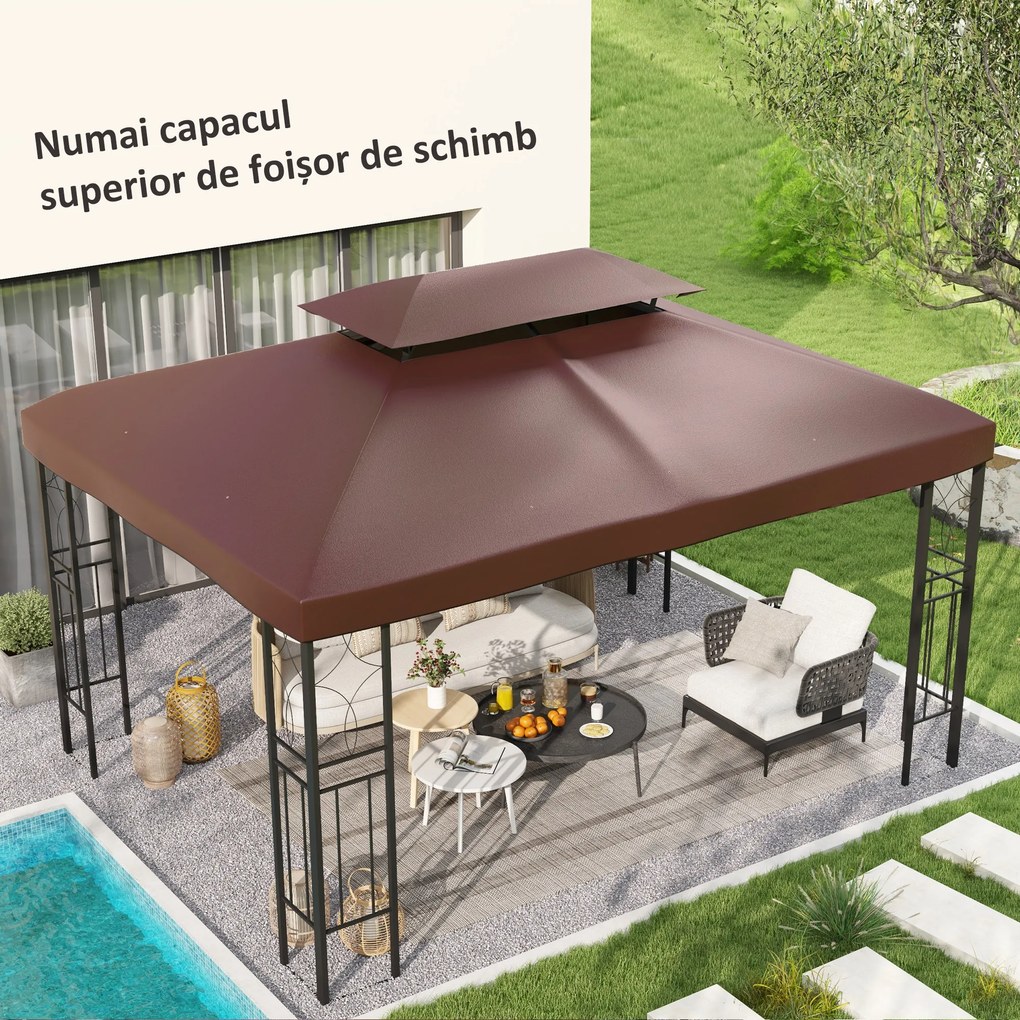 Acoperiș de Schimb Outsunny pentru Foisor, Impermeabil Dublu strat 3x4m | Aosom Romania