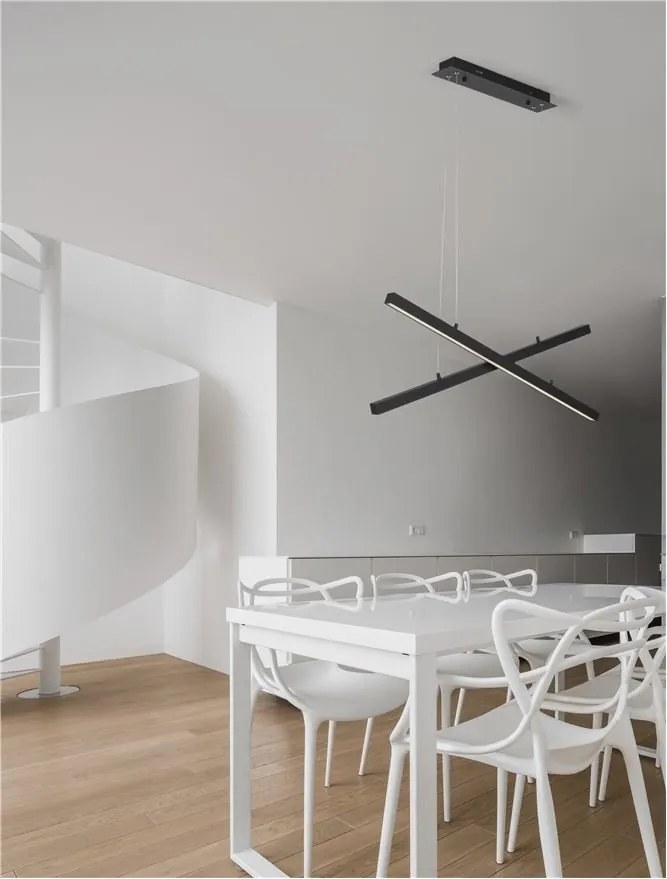 Lustra LED suspendata design modern X-LINE neagra