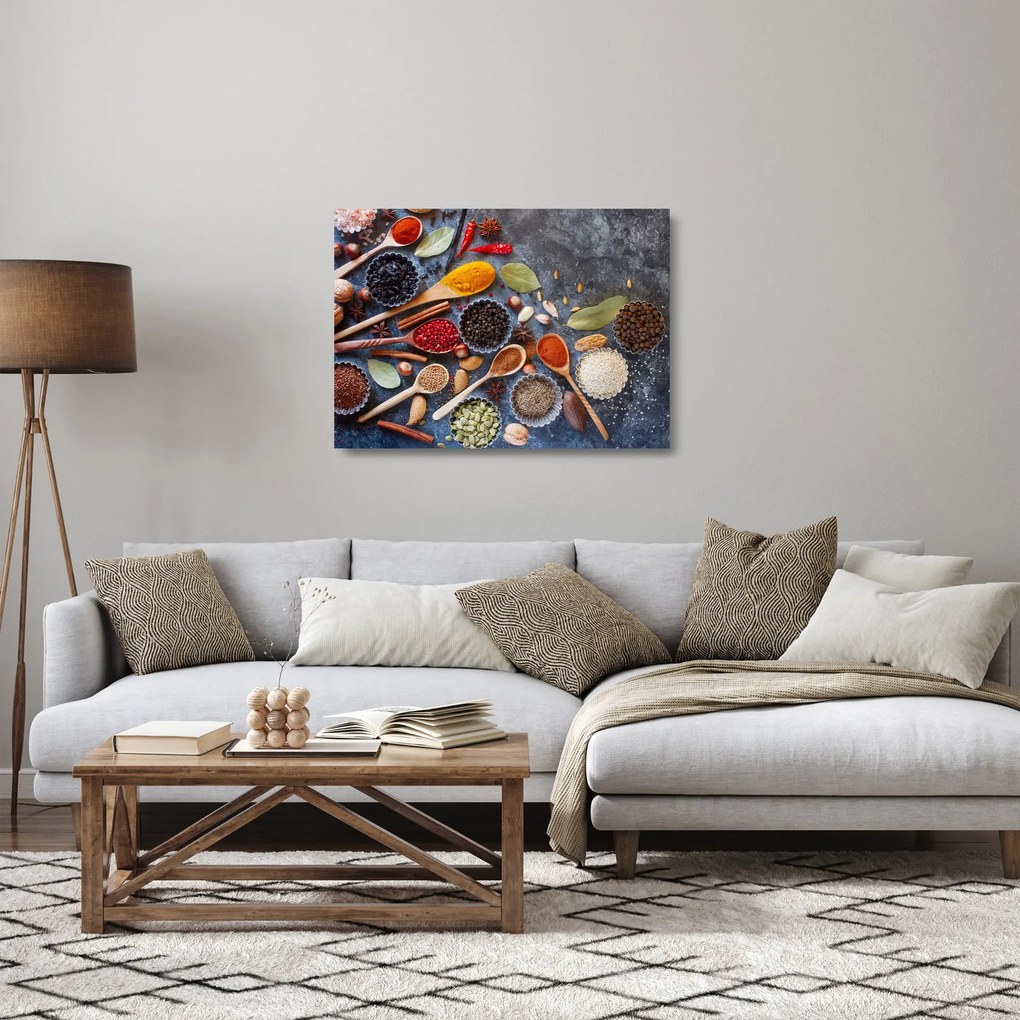 Tablou pe sticlă - Condimente (70x50 cm)