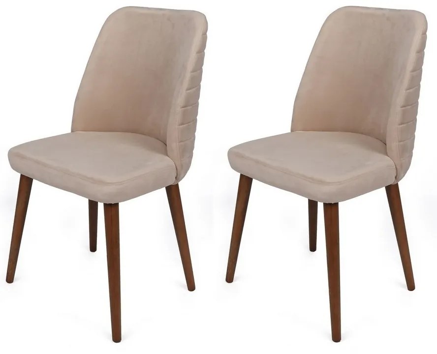 Set de scaune de sufragerie Tutku Cream andWalnut, 2 buc.