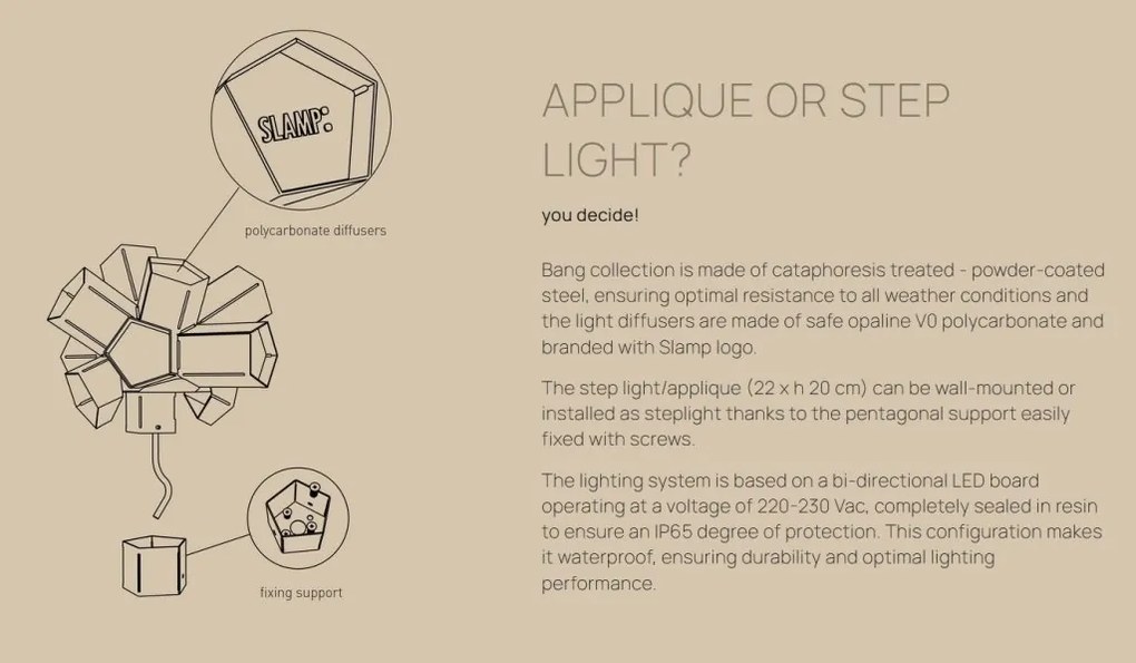 Corp de iluminat LED exterior, IP65, BANG STEP LIGHT LARGE Light Gray