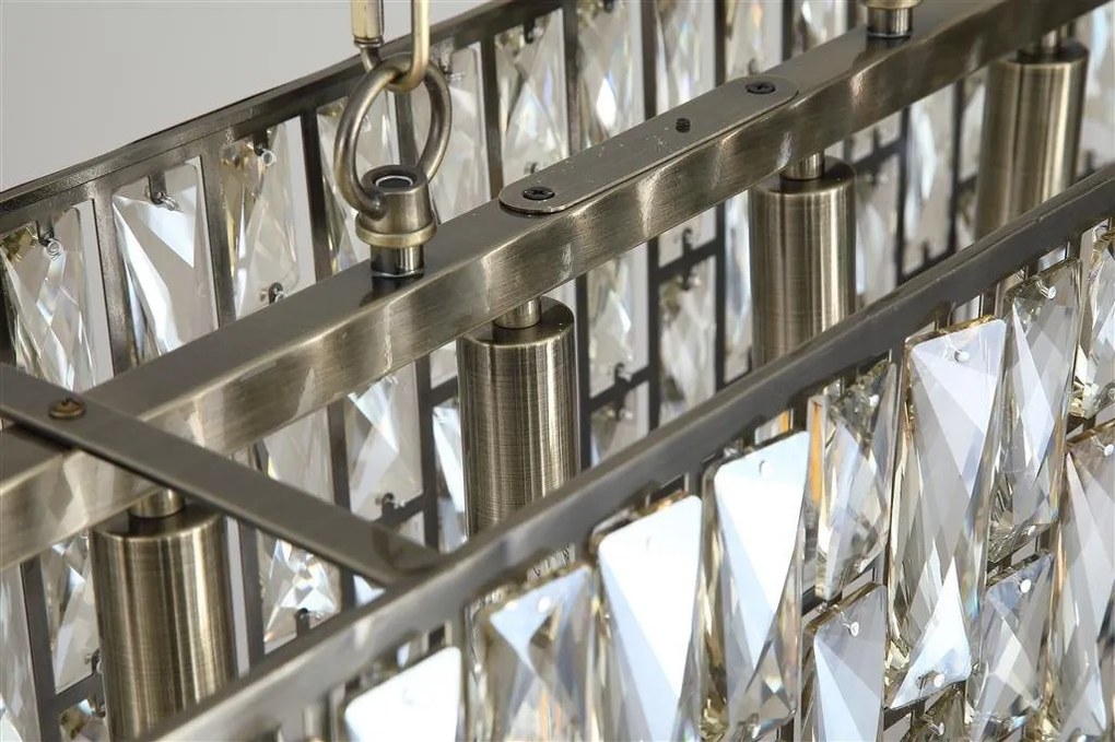 Lustra metal alama antic, sticla sampanie Bijou 8Lt