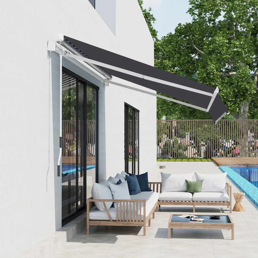Outsunny Pânză de Schimb pentru Copertină Retractabilă Anti UV 30+, 3.47x2.9 m, Gri | Aosom Romania