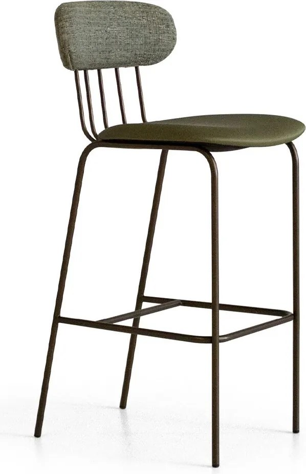 Scaun lemn masiv de Bar Miki Cadru Metalic Sudat Șezut și Spătar Tapițate Design Elegant Personalizabil