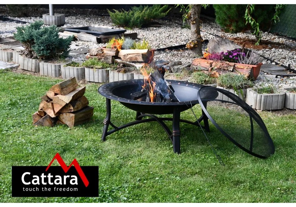Șemineu portabil cu capac Cattara Teide, ø 88,5 cm, negru