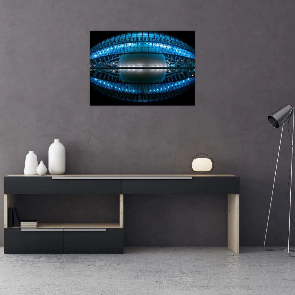 Tablou pe sticlă cu stadion de fotbal (70x50 cm)