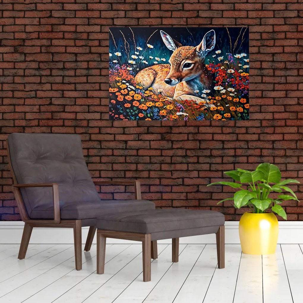 Tablou - Cerb pictat (90x60 cm)