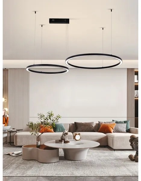 Lustră LED dimabilă Immax NEO 07216L FINO 93W/230V 60/80 cm negru Tuya + telecomandă