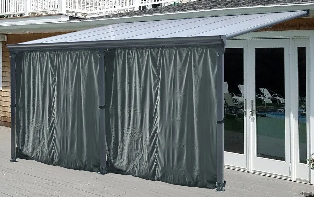 San Diego copertină pentru terasă din aluminiu cu perdele 4,3 x 3 m CoverTech antracit