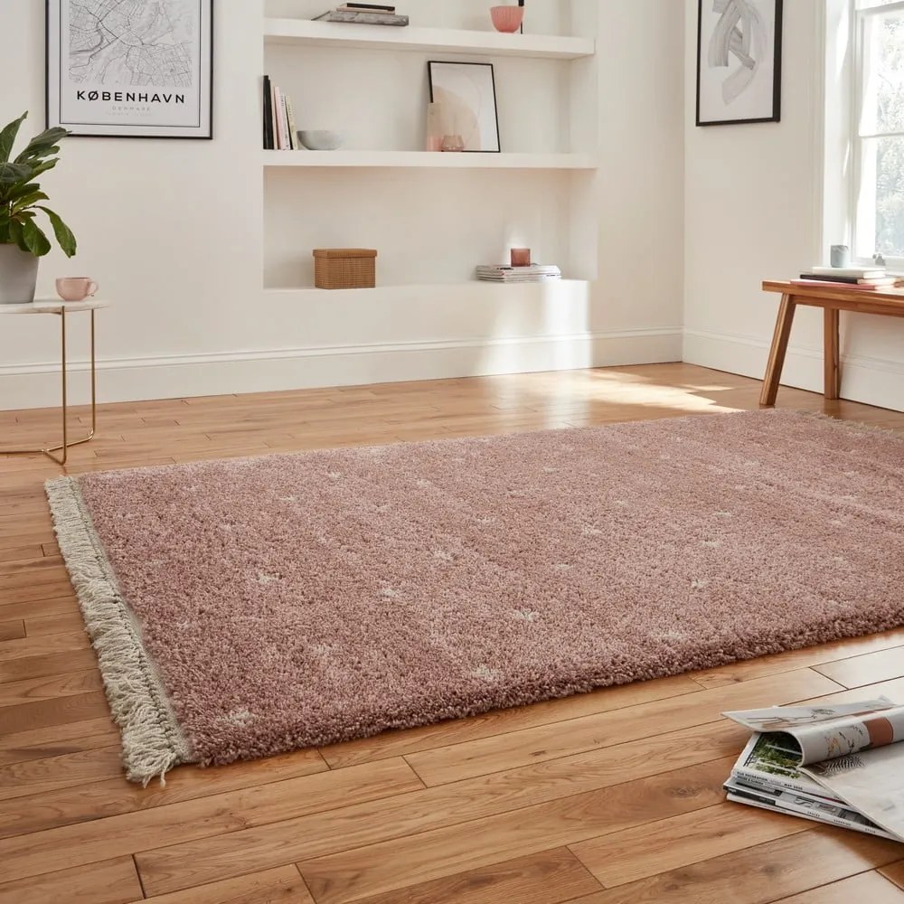 Covor Think Rugs Boho Dots, 120 x 170 cm, roz