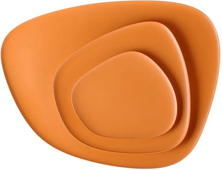 Set 3 platouri Kartell Namaste design Jean-Marie Massaud, orange