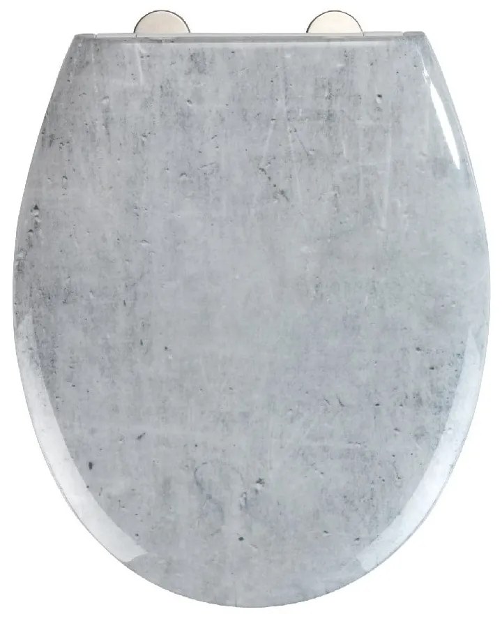 Capac WC cu închidere lentă Wenko Easy Concrete, 44,5 x 37 cm