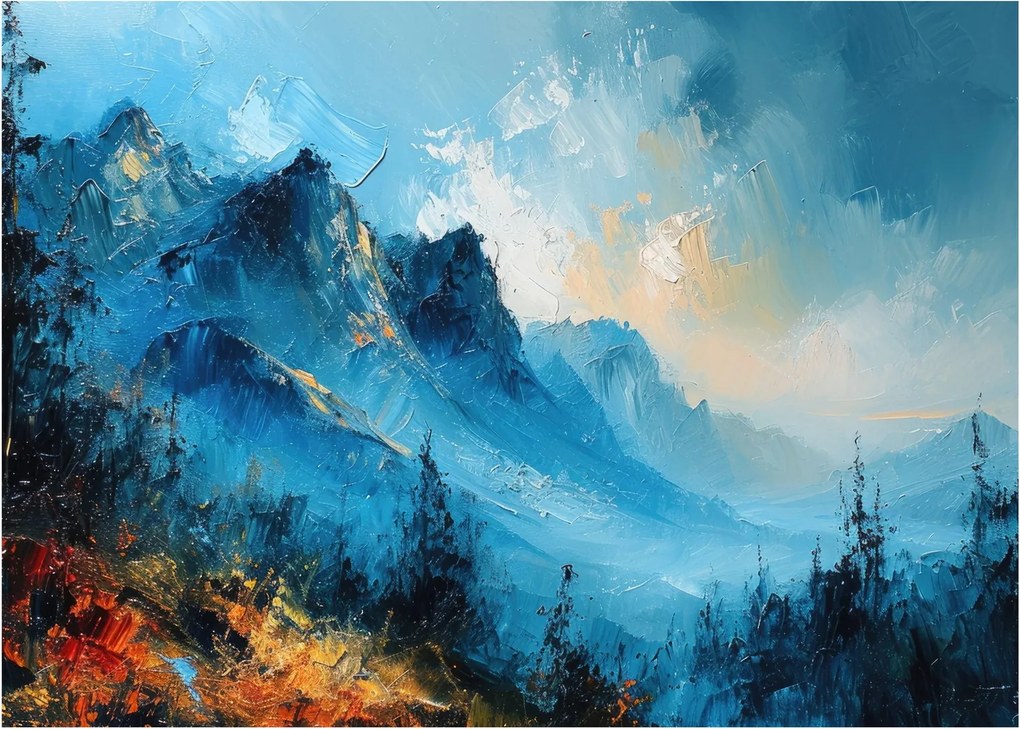 Tablou - Pictura munților (70x50 cm)