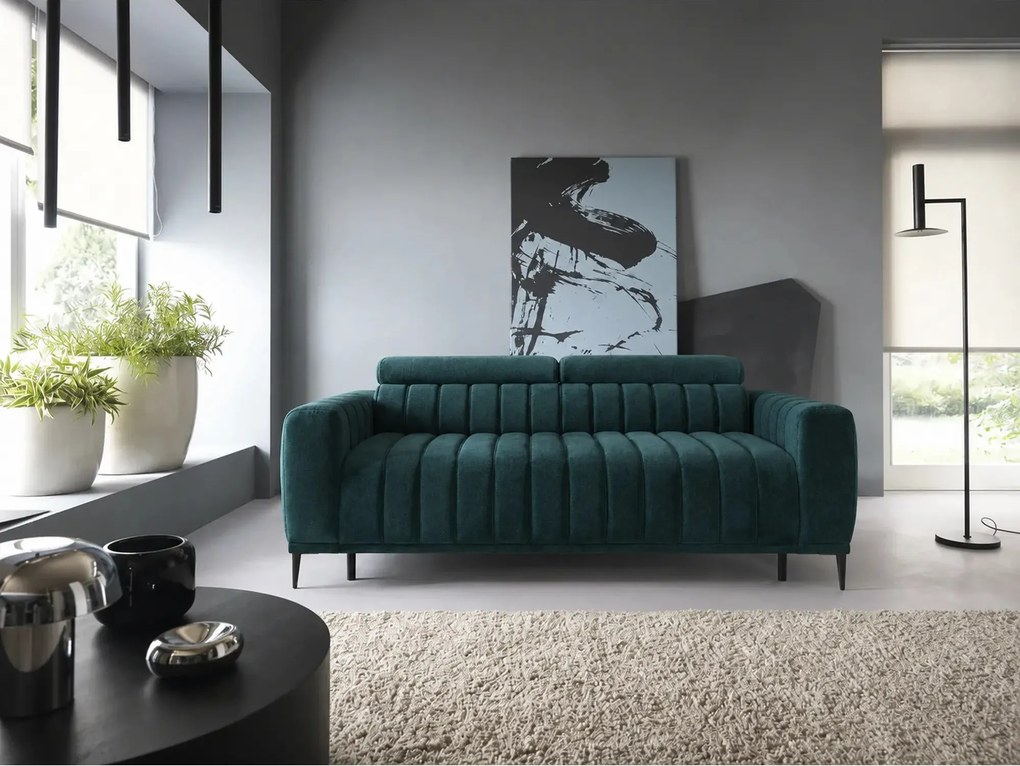 Canapea extensibila GANDI 160, stofa clasica turcoaz - Austin 14, cu t