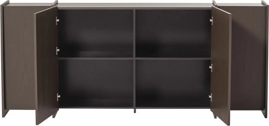 Comodă maro închis cu aspect de lemn de frasin 200x85x44 cm Brock – WOOOD