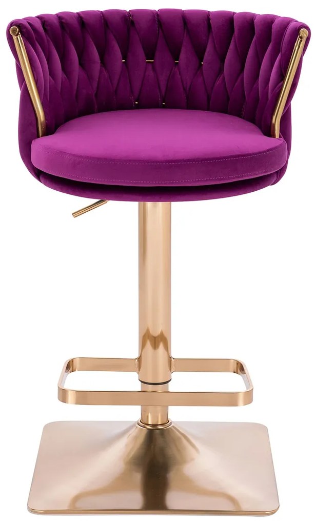 HR450KW Scaun Fuksja din Catifea cu Bază Aurie