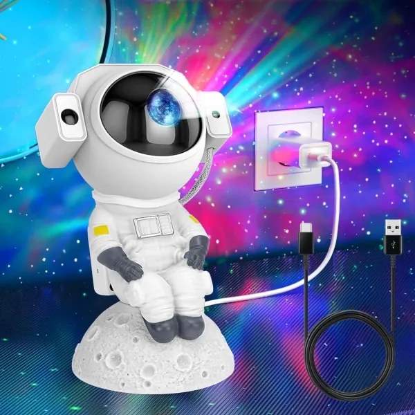 Proiector LED RGB 3în1 LED/5W/5V 3000/4000/6000K astronaut + telecomandă