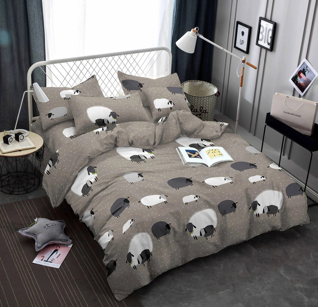 Lenjerie de pat din microfibra Culoare maro, DAINA Dimensiune lenjerie de pat: 2 buc 70 x 90 cm | 200 x 220 cm