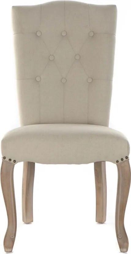 Scaun de dining bej din in și lemn de cauciuc, 51×47,5×101 cm, „Shooter Beige"