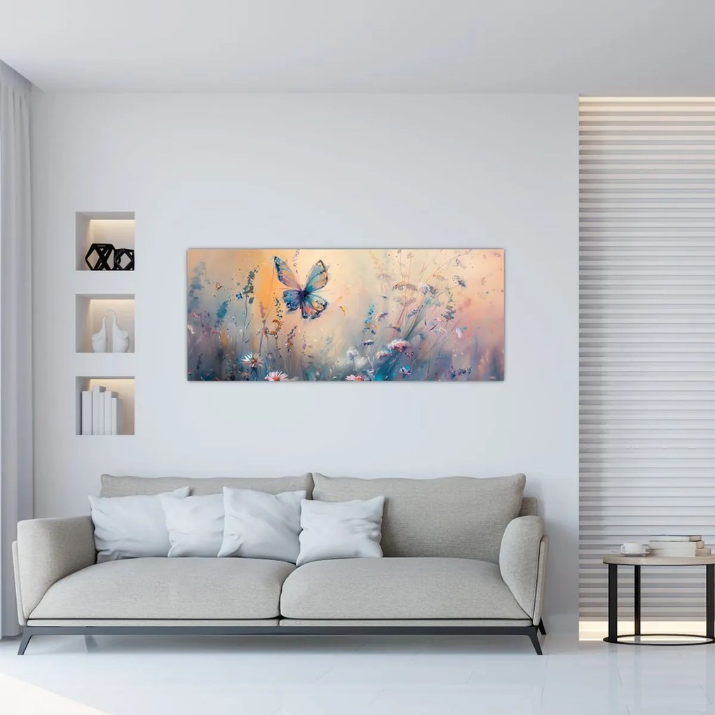 Tablou - Pajiște cu Fluture II (120x50 cm)