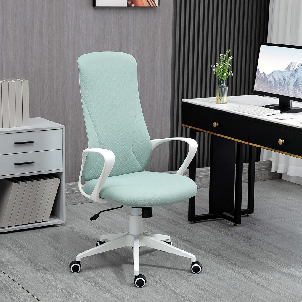 Vinsetto Scaun de birou ergonomic, cu înălțime ajustabilă și balans, 62x56x110-119,5 cm, verde | Aosom Romania