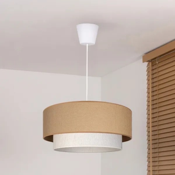 BRILAGI - Lustră LED suspendată pe cablu BOHO ECO, 1x E27/10W/230V, Ø 40 cm, bej/crem