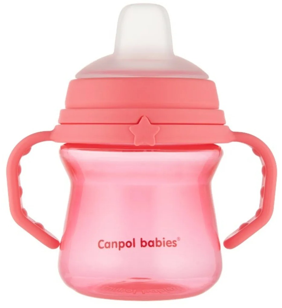Pahar care nu se varsă, Canpol Babies cu gură moale, roz, 150 ml