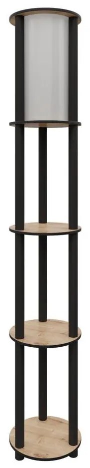 Lampadar cu rafturi 1xE27/40W/230V 150 cm negru/maro