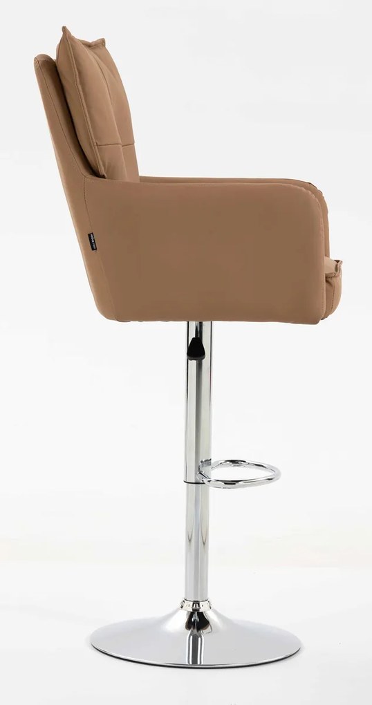 HR250W Scaun Piele Ecologică Premium Soft Culoare Caramel Bază Cromata