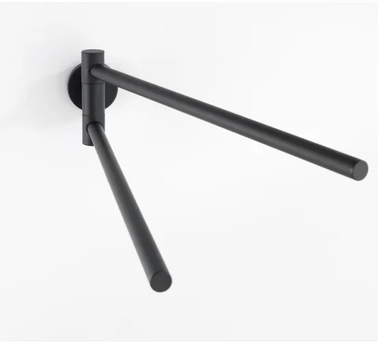 WENKO 24238100 - Suport pentru prosoape BOSIO BLACK, 5,5 x 43 cm, inox/argintiu