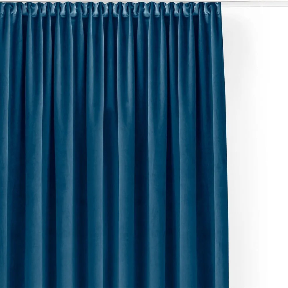 Draperie albastră dimout (semi-opacă) din catifea 200x250 cm Velto – Filumi