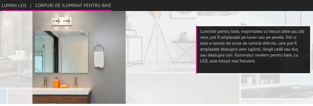 Aplica de perete LED moderna pentru baie IP44 Tony 5490 RX