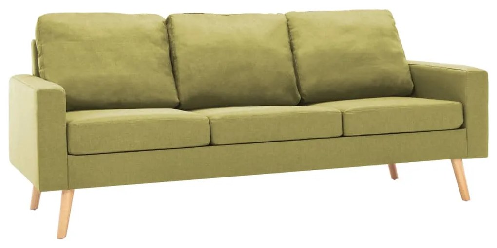 3056649 vidaXL Set de canapele, 3 piese, verde, material textil