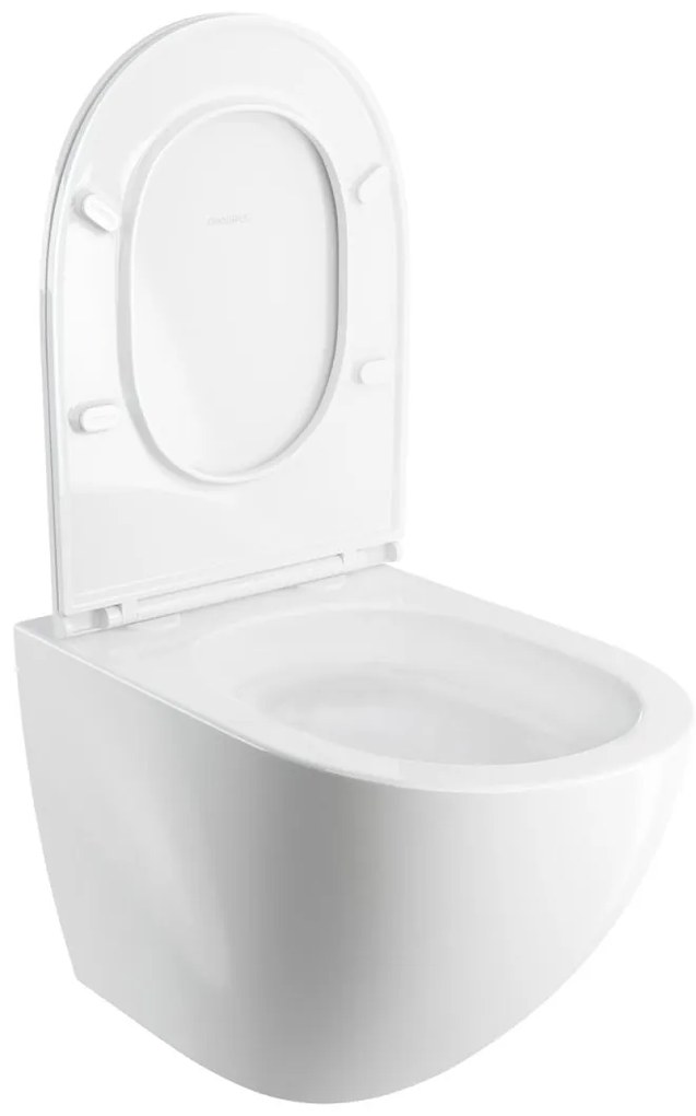 Omnires Ottawa vas wc cu capac soft-close agatat da da alb lucios OTTAWACSPMWBP