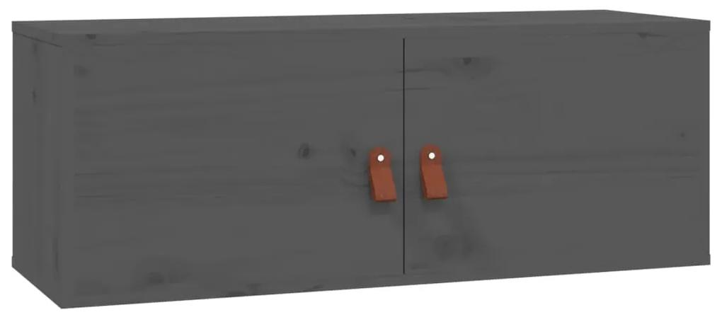 818379 vidaXL Dulap de perete, gri, 80x30x30 cm, lemn masiv de pin