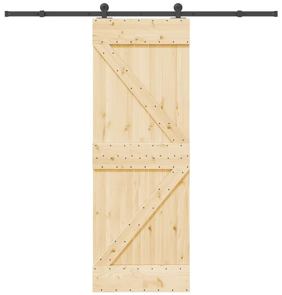 vidaXL Ușă glisantă cu set de feronerie 70x210 cm, lemn masiv de pin