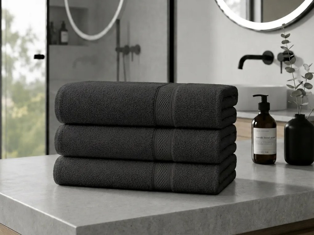 Prosop CLARYSSE ELEGANCE 60x110 cm antracit, 100% bumbac