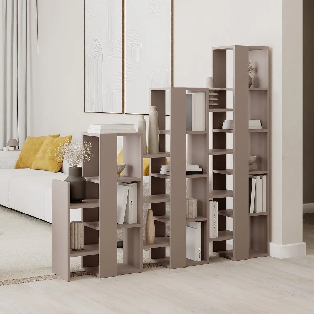 Etajeră gri/bej 158x151 cm Anissa – Marckeric