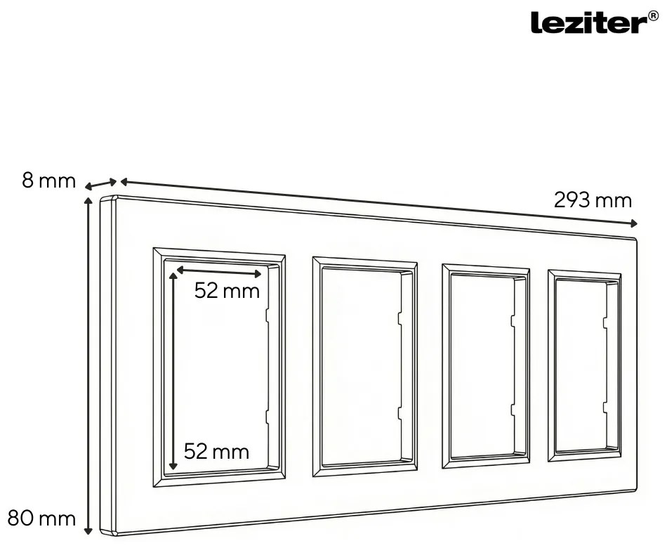 Nova IV patru prize cu împământare 16A 250V cu cadru alb