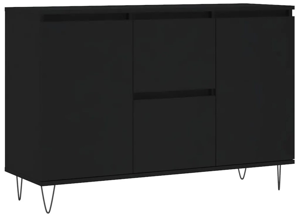 827205 vidaXL Servantă, negru, 104x35x70 cm, lemn prelucrat