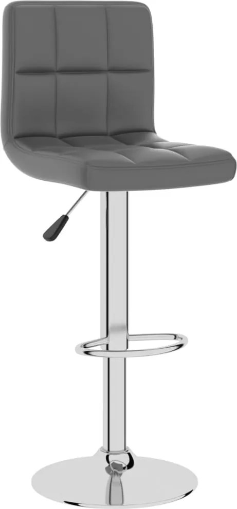 vidaXL Scaun de bar, gri, piele ecologică