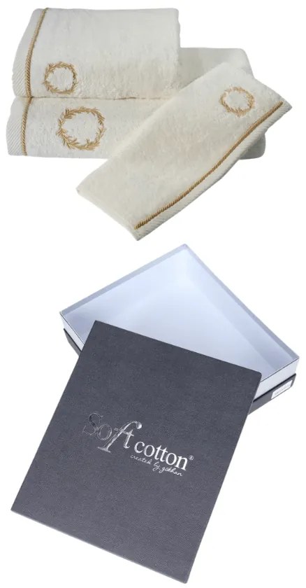 Set cadou prosop și prosop de corp SEHZADE, 2 buc Alb – Broderie argintie